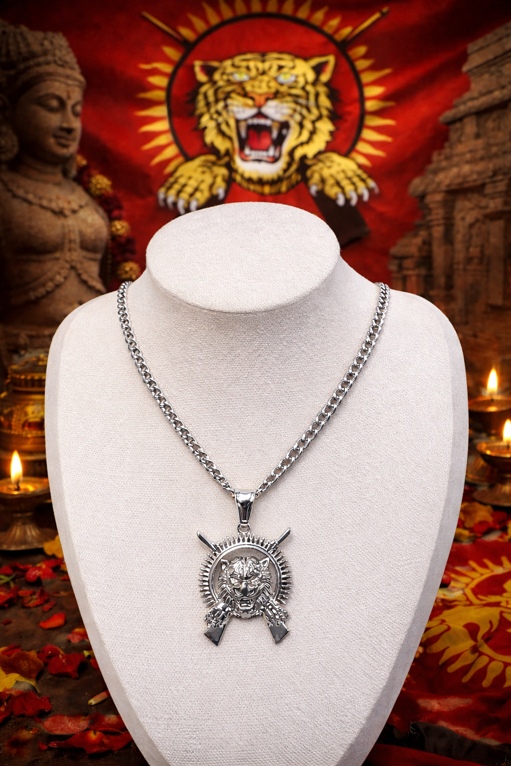 Tamil Legacy Tiger Pendant & Chain – Bloodline Series