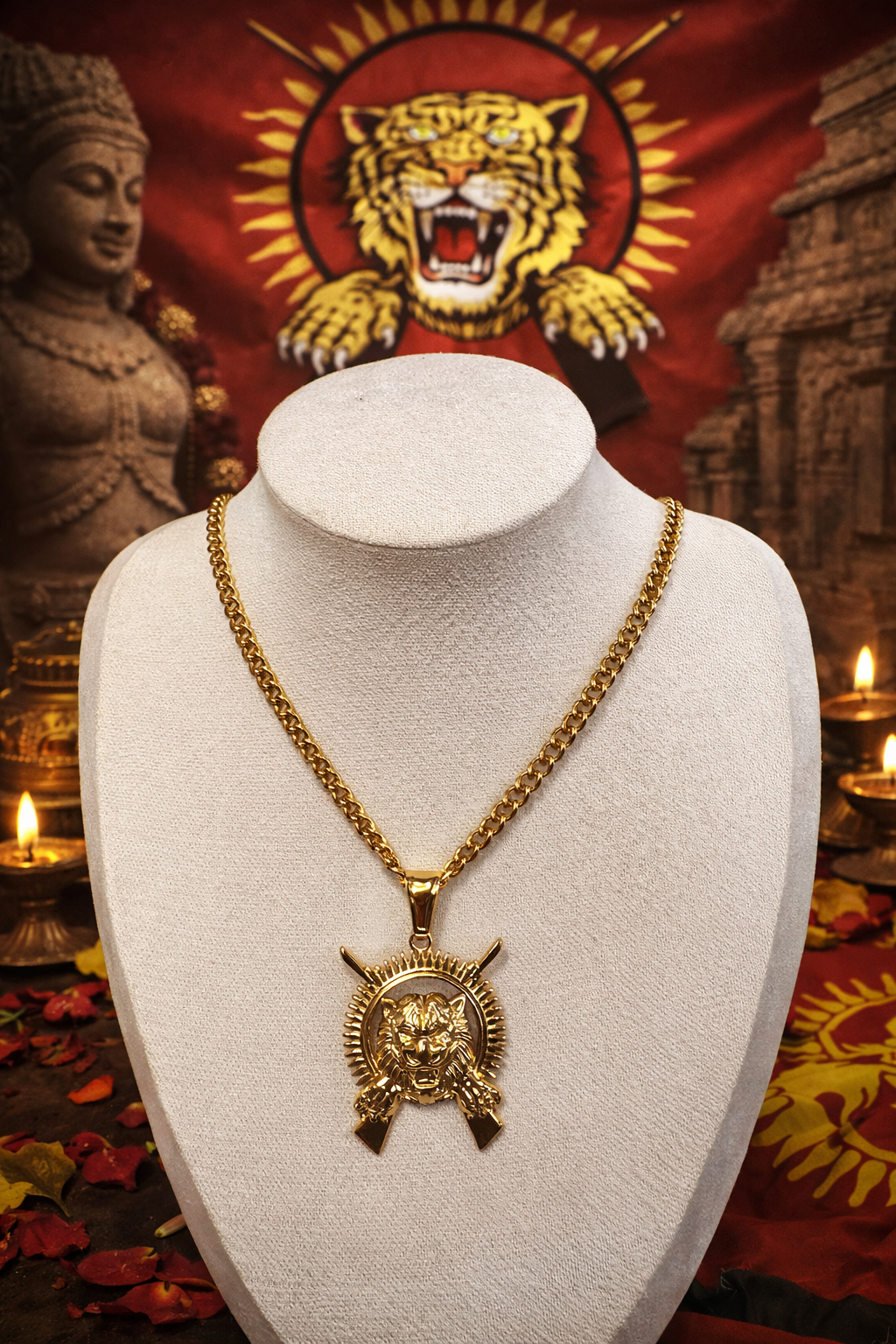 Tamil Legacy Tiger Pendant & Chain – Bloodline Series